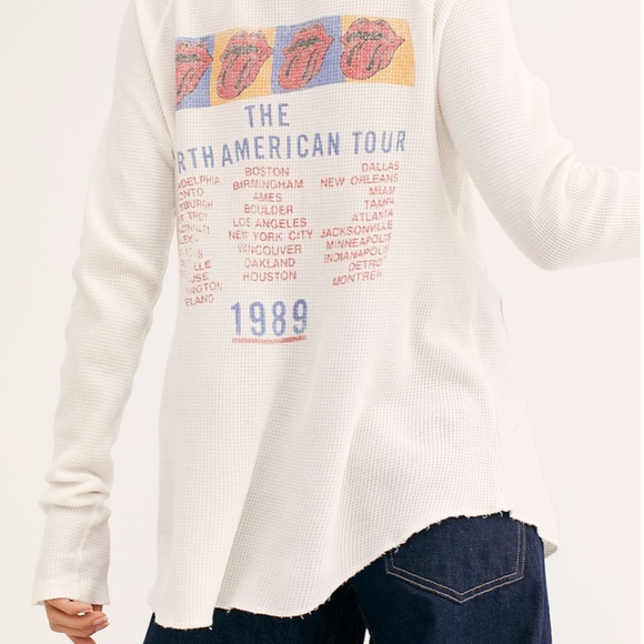 DAYDREAMER Rolling Stones Waffle Thermal NWT - Picture 3 of 10